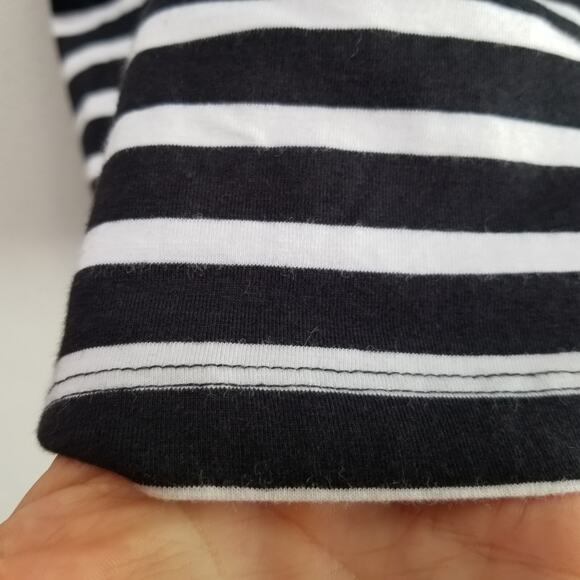 Coolibar NWOT Knit V Neck Tunic Top 3/4 Slv UPF 50 Cotton Bl. Black Striped 2X - Picture 6 of 9